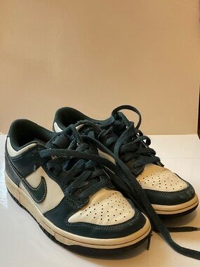 Nike Kids Green and White Low-Top Sneakers